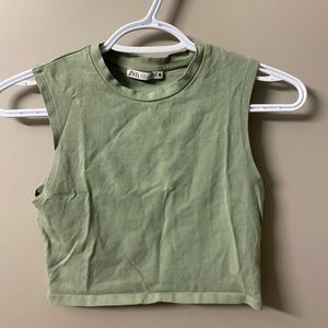 Green Small Zara Sleeveless Tank Top (Zara)